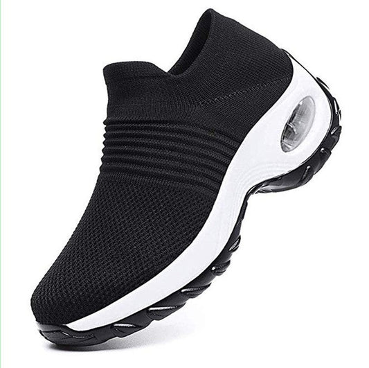 Baskets basses femme – Maille respirante – Semelle air – Enfilage facile confort