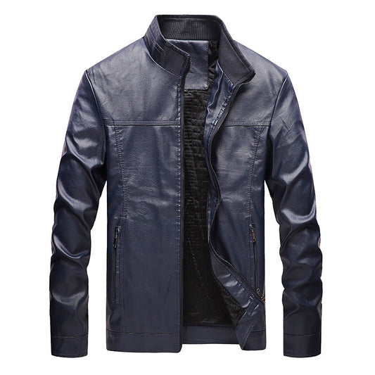 Blouson moto homme – Coupe structurée – Col montant – Poches zippées