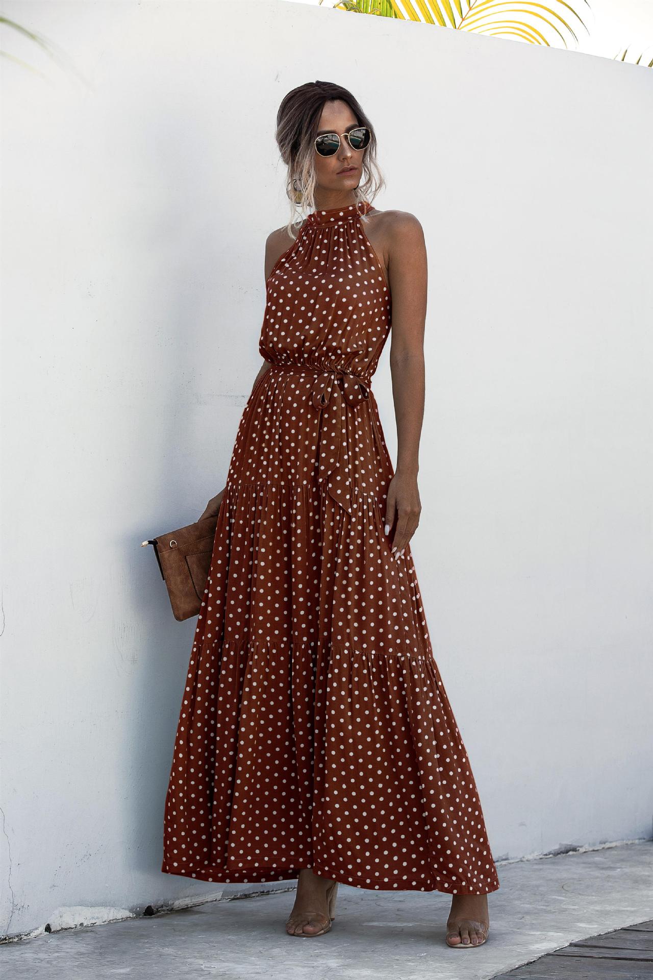 Katia - Robe d'été élégante sans manches à motif à pois