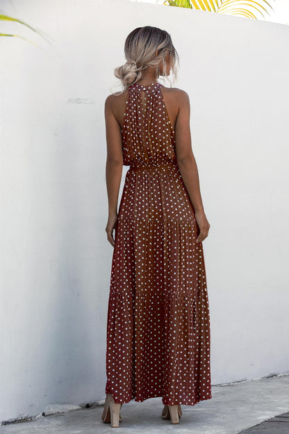Katia - Robe d'été élégante sans manches à motif à pois
