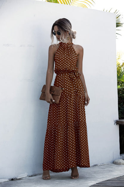 Katia - Robe d'été élégante sans manches à motif à pois
