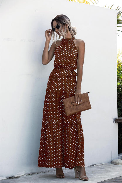 Katia - Robe d'été élégante sans manches à motif à pois