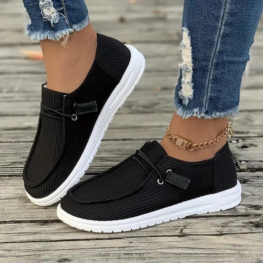 Chaussures femme slip-on – Tricot doux – Semelle plate – Ajustement décontracté