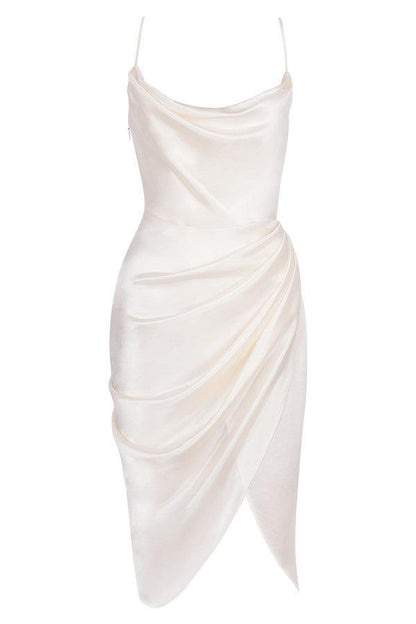 VERENA - Robe longue corset balconnet en satin pour femmes