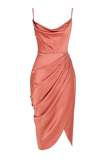 VERENA - Robe longue corset balconnet en satin pour femmes