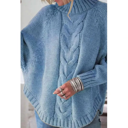 Pull à Col Roulé Tricot Câblé Douillet, Chic, Confortable et Polyvalent pour Femme