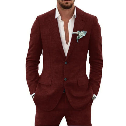 Blazer homme – Coupe slim – Tissu respirant – Deux boutons – Col à revers classique