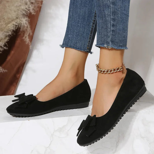 Ballerines femme – Silhouette basse – Toucher doux – Soutien orthopédique – Nœud élégant