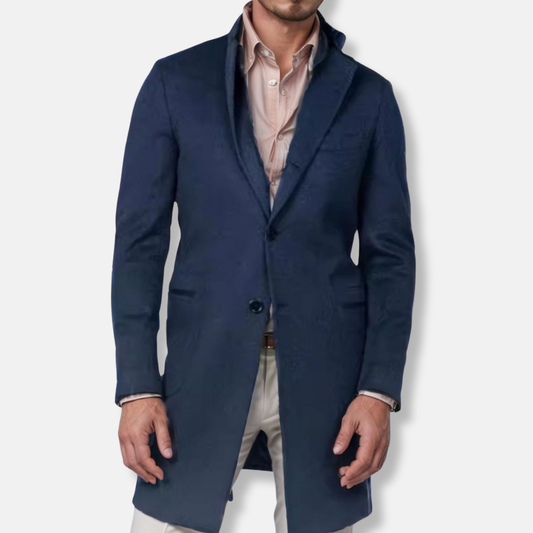 Manteau homme – Laine – Coupe ajustée – Mi-long – Style formel boutonnage simple