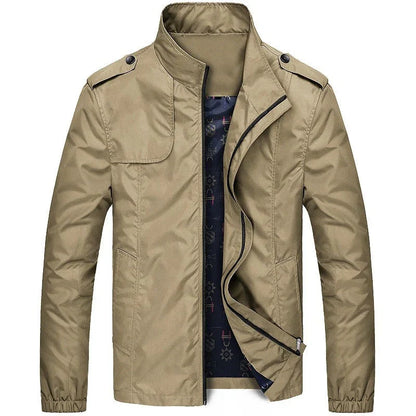 Veste cargo homme – Coupe regular – Tissu léger résistant – Col montant – Poches à rabat