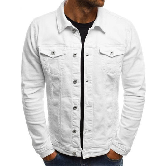 Veste en jean homme – Coupe régulière structurée – Boutonnage métallique – Poches poitrine