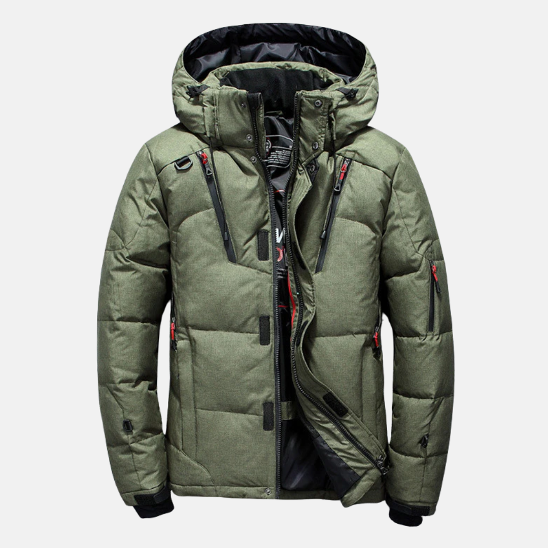 Olivier Doudoune Coupe Décontractée | Col Montant Capuche Homme