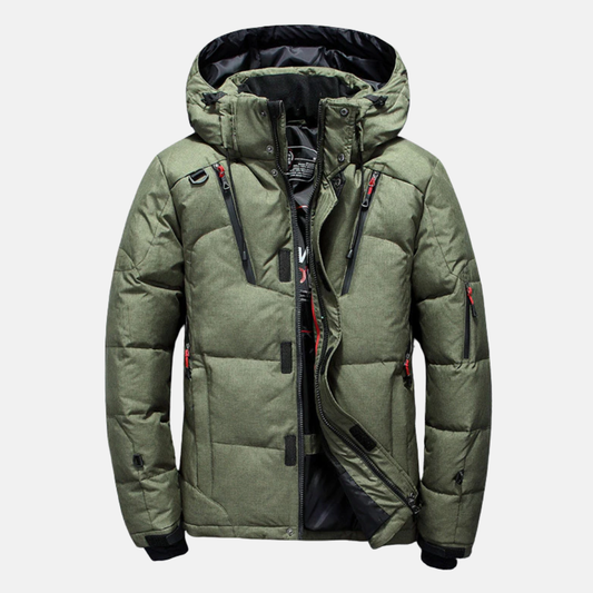 Olivier Doudoune Coupe Décontractée | Col Montant Capuche Homme