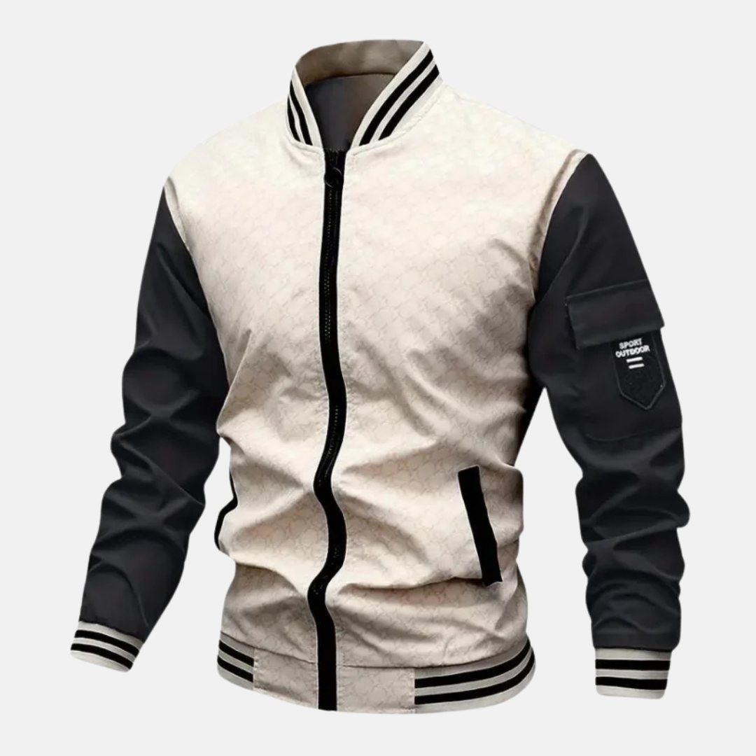 Blouson bombers homme – Coupe standard – Tissu respirant – Fermeture zippée – Poche manche