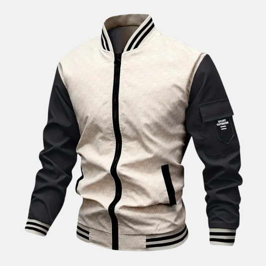 Blouson bombers homme – Coupe standard – Tissu respirant – Fermeture zippée – Poche manche