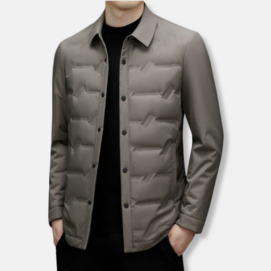 Veste homme matelassée – Coupe slim – Isolation légère – Col classique boutonné