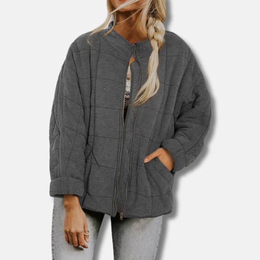 Veste matelassée femme – Coupe décontractée – Col montant – Tissu léger respirant