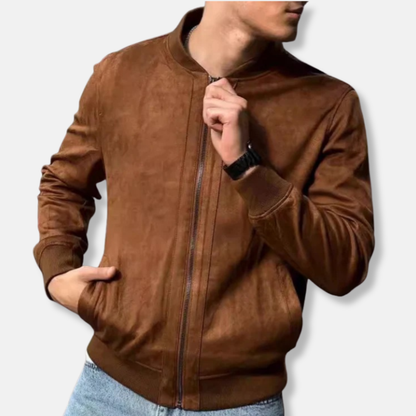 Olivier Blouson Aviateur Daim | Veste Zippée Homme