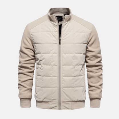 Homme Veste - Tissu Tissé Matelassé - Coupe Slim - Col Montant