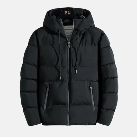 Veste à capuche homme – Coupe slim – Matelassée – Isolation chaude – Poches zippées