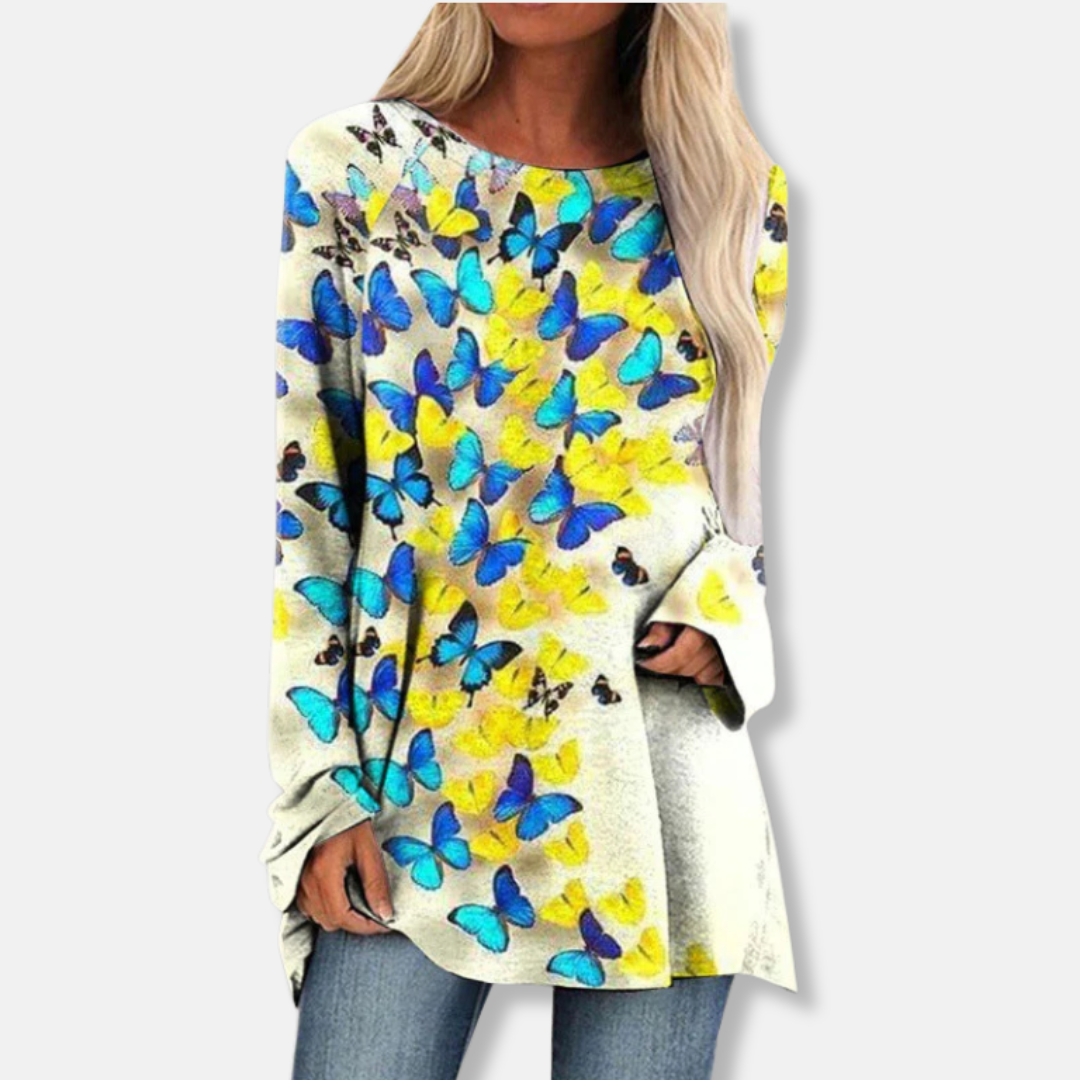 Femme Tunique - Maille Légère - Coupe Décontractée - Manches Raglan Longues