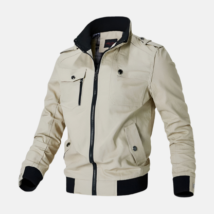 Blouson bomber homme – Coton respirant – Coupe décontractée – Fermeture zippée