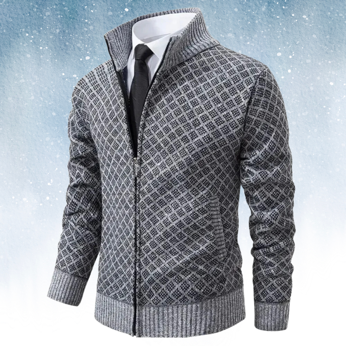 Cardigan en tricot jacquard chic, polyvalent et doux pour homme