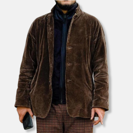 Théo Veste Coupe Décontractée | Col Montant Boutons Veste