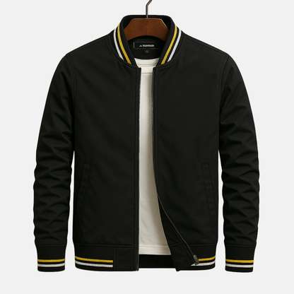 Blouson homme bomber – Coupe régulière – Matière légère – Finition côtelée zippée