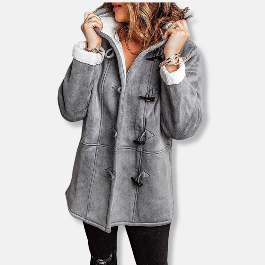 Veste polaire femme – Capuche – Doublure douce – Coupe décontractée – Longueur mi-cuisse