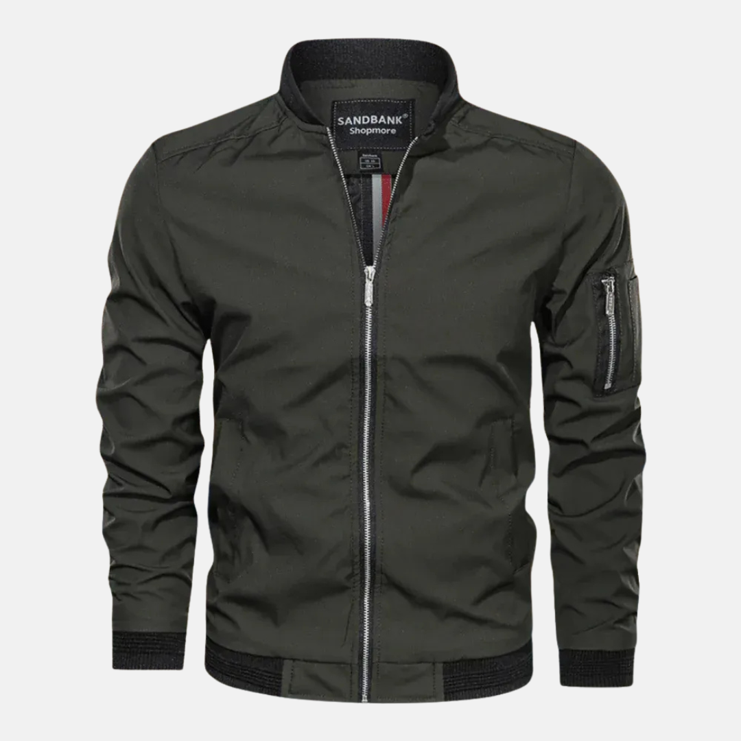 Oscar Blouson Droit | Col Côtelé Zippé Blouson Homme