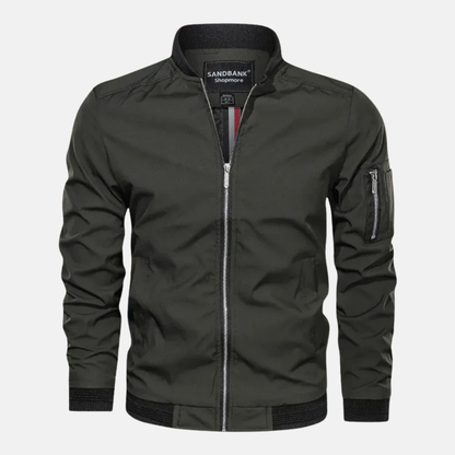 Oscar Blouson Droit | Col Côtelé Zippé Blouson Homme