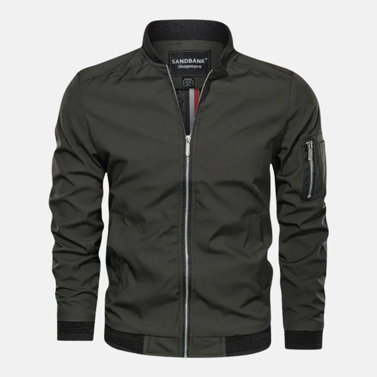Oscar Blouson Droit | Col Côtelé Zippé Blouson Homme