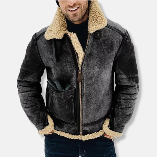 Théo En Cuir Veste Shearling | Résistante Veste Homme