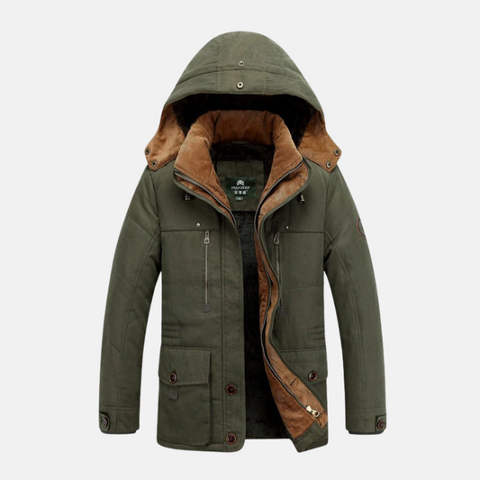 Homme Veste - Tissu Tissé - Col Montant Avec Capuche - Manches Longues
