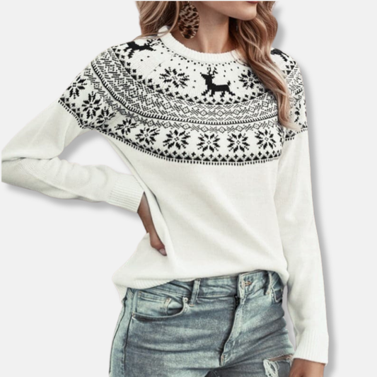 Sophie Pull Avec Motif De Flocons De Neige | Pull Chaud