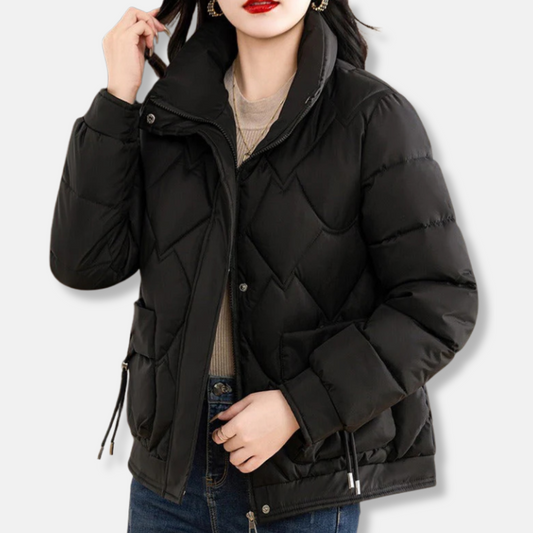 Veste matelassée pour femme - Doublure matelassée isolante - Col montant - Coupe courte