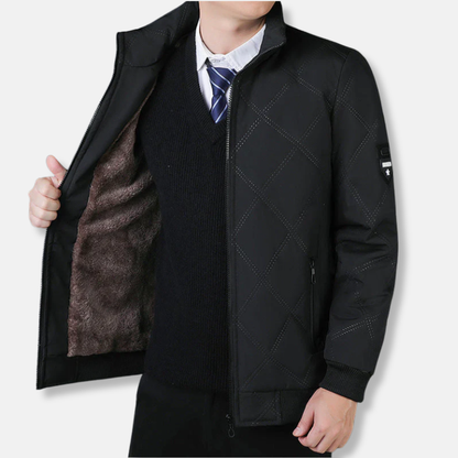 Veste matelassée homme – Coupe régulière – Col montant – Fermeture zippée – Poignets côtelés