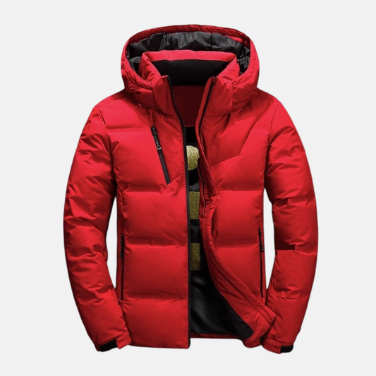 Veste matelassée homme – Duvet chaud – Capuche – Fermeture zippée – Poches pratiques