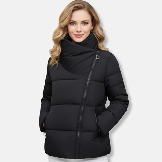 Veste matelassée femme – Coupe régulière – Col montant – Fermeture zippée – Poches sécurisées