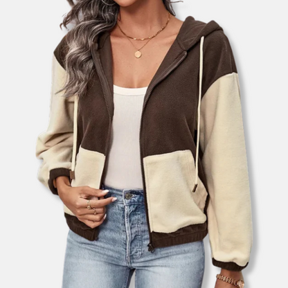 Femme Sweat à Capuche - Maille Douce - Coupe Décontractée - Taille Ceinture - Manches Longues