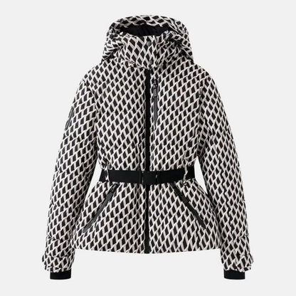 Femme Veste De Ski - Tissu Tissé - Coupe Décontractée - Col Montant À Capuche