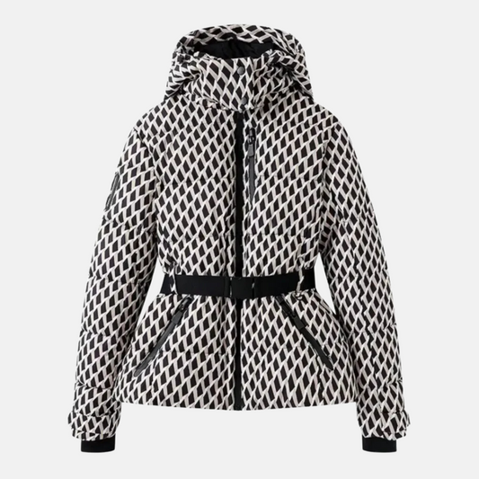 Femme Veste De Ski - Tissu Tissé - Coupe Décontractée - Col Montant À Capuche