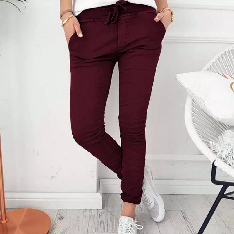 Pantalon Femme - Coupe Crayon Élégante - Taille Haute - Tissu Confortable