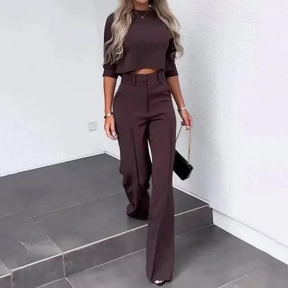 Ensemble Femme - Tailleur Pantalon Élégant - Slim Fit - Tissu Confortable - Style Chic et Moderne
