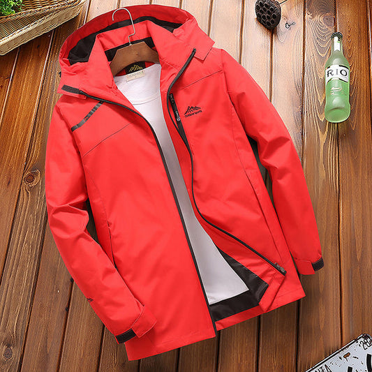 Veste imperméable homme – Coupe régulière – Capuche intégrée – Fermeture zippée