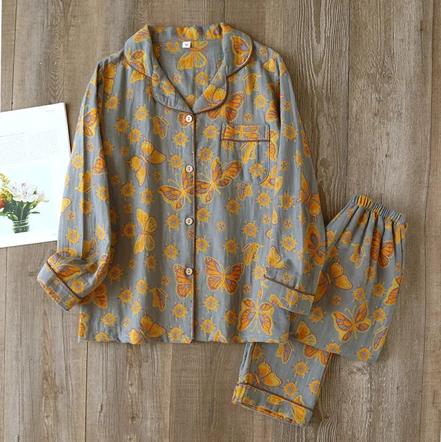 Pyjama Femme – Ensemble Détente – Coupe Ample – Tissu Respirant – Boutonnage Classique