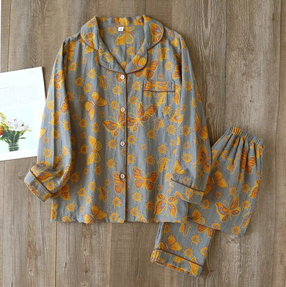 Pyjama Femme – Ensemble Détente – Coupe Ample – Tissu Respirant – Boutonnage Classique