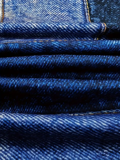 Robe Midi Femme - Cintrée Patchwork Denim - Manches Courtes Col V Chic