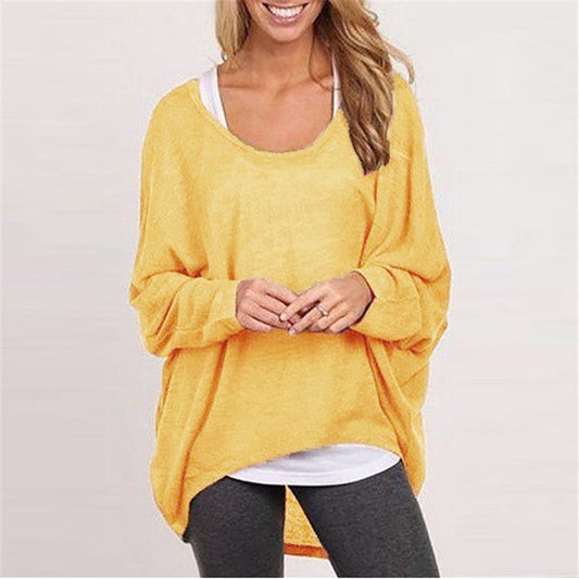 Pull femme – Coupe oversize – Maille légère – Longueur tunique – Manches longues